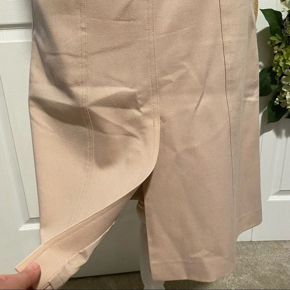 Theory Wool Knee length Skirt Zip & Button Closure Neutrals Brown size M US 6 - Picture 7 of 8